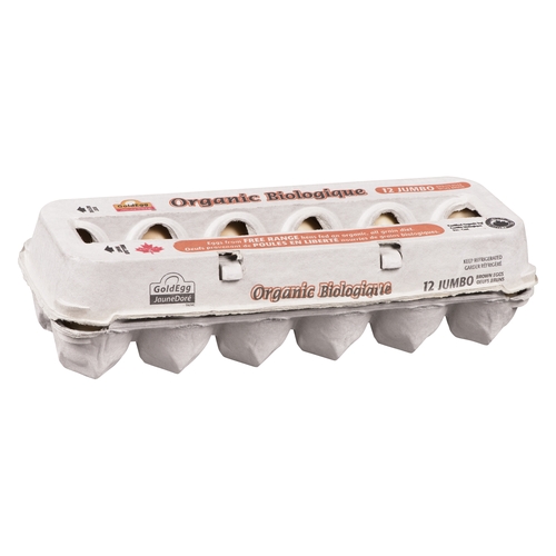 GoldEgg - Organic Brown Eggs - Jumbo 12pk