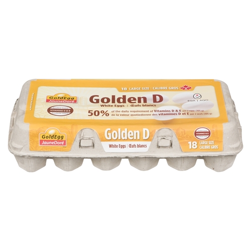 GoldEgg - Golden D Eggs White - Large 18pk