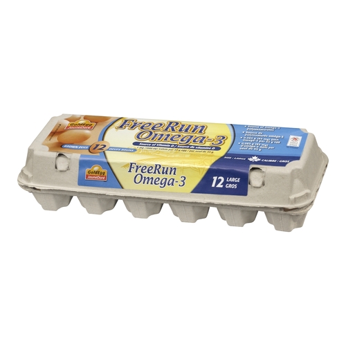GoldEgg - Free Run Omega 3 Brown Eggs - Large 12pk