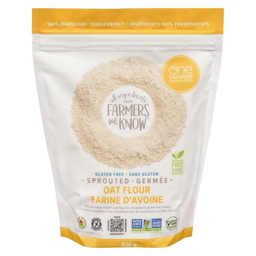 One Degree Organic Foods - Sprouted Oat Flour - Gluten Free 510g