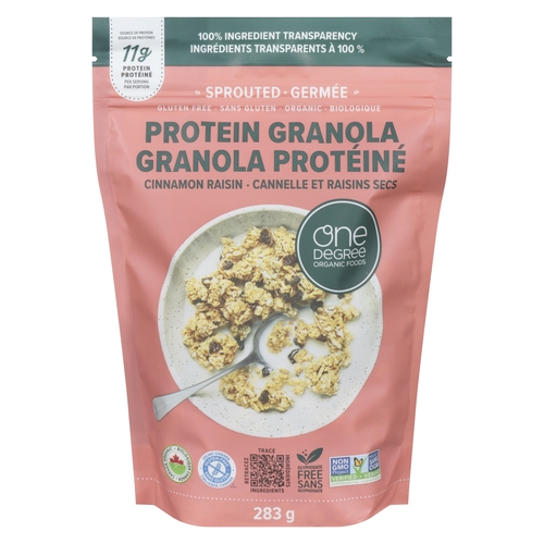 One Degree Organic Foods - Protein Granola Sprouted Cinnamon Raisin 283g