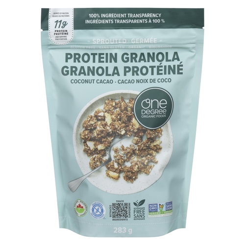 One Degree Organic Foods - Protein Granola Sprouted Coconut Cacao 283g, 1 Each