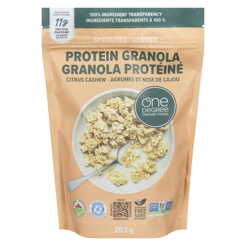 One Degree Organic Foods - Protein Granola Sprouted Citrus Cashew 283g