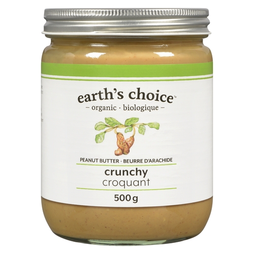 Earth's Choice - Organic Peanut Butter - Crunchy 500g, 1 Each