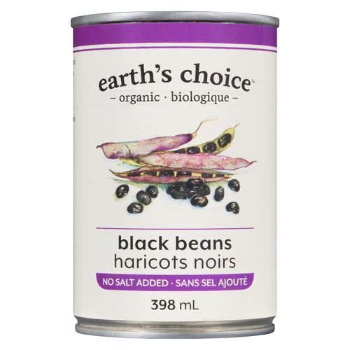 Earth's Choice - Organic Black Beans - No Salt Added 398ml, 1 Each