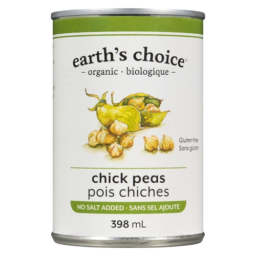 Earth's Choice - Organic Chick Peas - No Salt Added 398ml, 1 Each