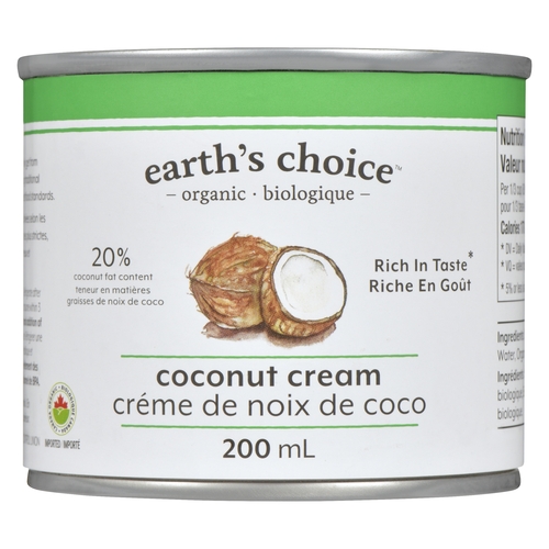 Earth's Choice - Organic Coconut Cream 200ml, 1 Each