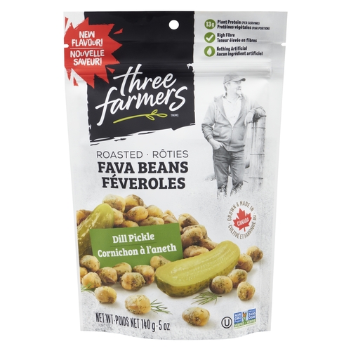 Three Farmers - Roasted Fava Beans - Dill Pickle 140g, 1 Each