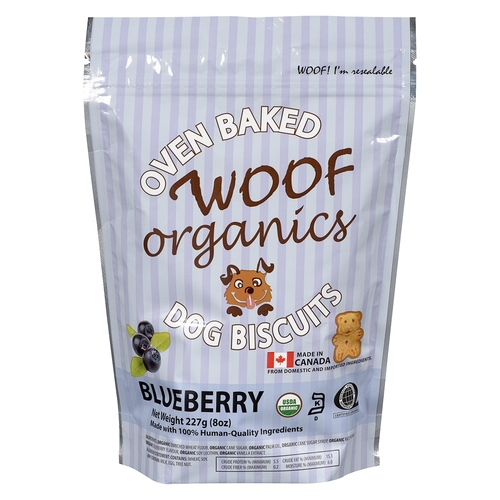 Woof Organics - Dog Biscuits - Blueberry 227g, 1 Each