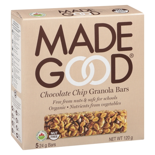 Made Good - Organic Granola Bars - Chocolate Chip 5's 120g, 1 Each