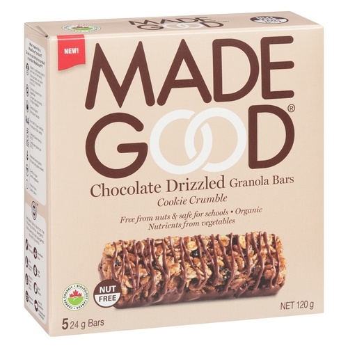 Made Good - Chocolate Drizzled Granola Bars - Cookie Crumble 5 Bars 120g