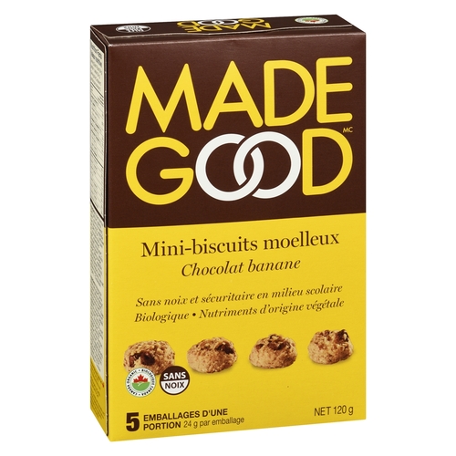 Made Good - Organic Soft Baked Mini Cookies - Chocolate Banana 120g, 1 Each