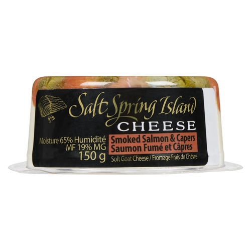 Salt Spring Island Cheese - Soft Goat Cheese - Smoked Salmon & Capers 19% m.f. 150g, 1 Each