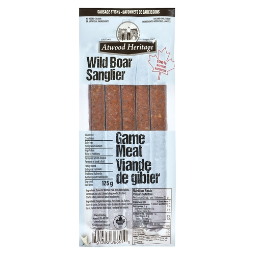 Atwood Heritage - Sausage Sticks - Wild Boar 5's 125g, 1 Each