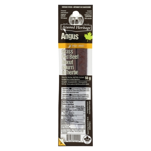 Atwood Heritage - Sausage Sticks - Grass Fed Angus Beef - Mild 2's 50g