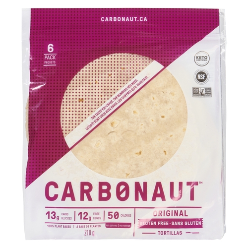 Carbonaut - Gluten Free Tortillas - Original 6 Pack 210g