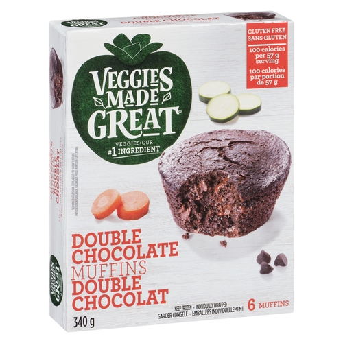 Veggies Made Great - Muffins - Double Chocolate 6's 340g, 1 Each