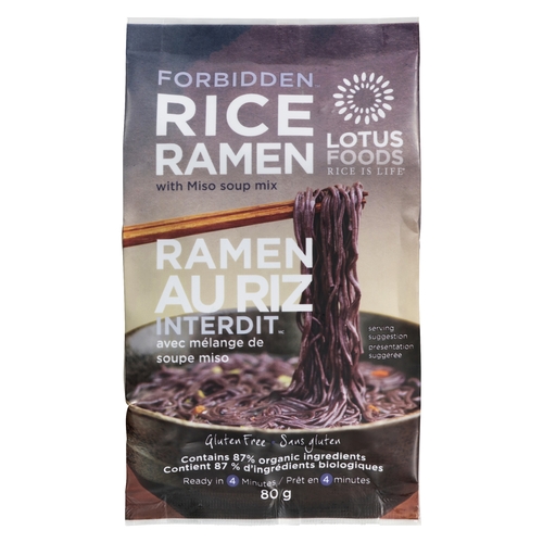 Lotus Foods - Forbidden Rice Ramen with Miso Soup Mix 80g, 1 Each