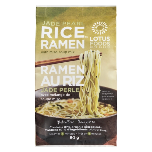 Lotus Foods - Organic Jade Pearl Rice Ramen with Miso Soup Mix 80g, 1 Each