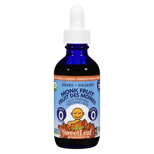 SweetLeaf - Organic Monk Fruit Liquid Sweetener - French Vanilla 60ml, 1 Each
