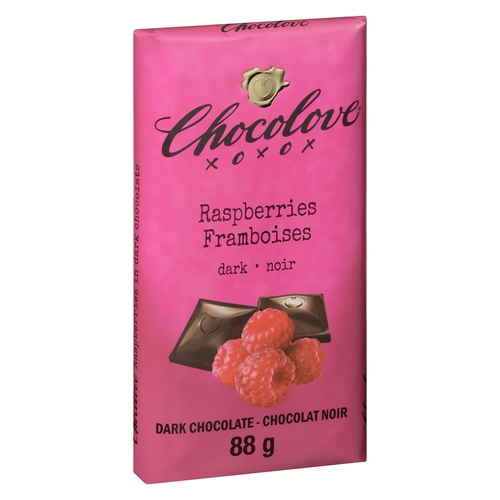 Chocolove Dark Chocolate - Raspberries 88g, 1 Each