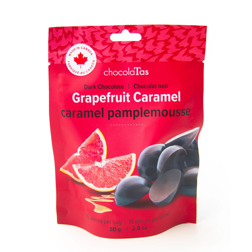 ChocolaTas - Grapefruit Caramel - Dark Chocolate 80g, 1 Each