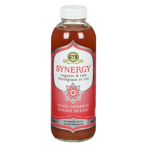 GT's - Organic Synergy Raw Kombucha - Guava Goddess 480ml, 1 Each