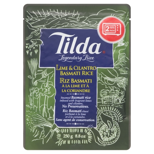 Tilda Steamed Basmati Rice - Lime & Cilantro 250g, 1 Each