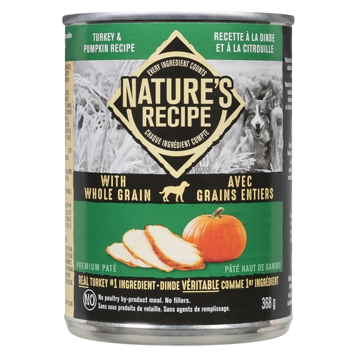 Nature’s Recipe - Dog Food - Premium Paté - Turkey & Pumpkin Recipe 368g, 1 Each