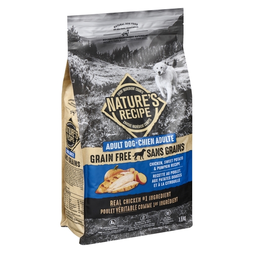 Nature's Recipe - Grain Free Natural Dog Food Adult Dog Chicken, Sweet Potato & Pumpkin Recipe 1.8kg, 1 Each