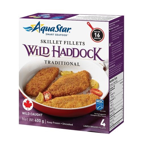 Aqua Star - Lightly Breaded Wild Haddock - Traditional 400g, 1 Each
