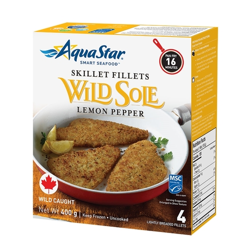 Aqua Star - Lightly Breaded Wild Sole - Lemon Pepper 400g, 1 Each