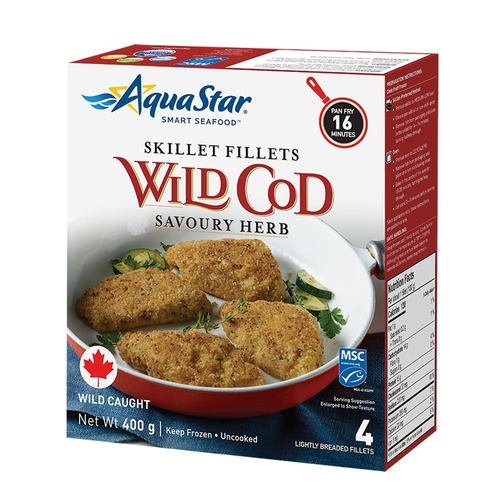 Aqua Star - Lightly Breaded Cod - Savoury Herb 400g, 1 Each