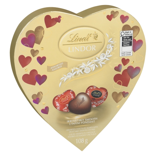 Lindt Lindor - Assorted Chocolate Hearts with Delectably Smooth Centres 108g