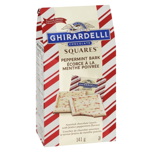 Ghirardelli - Chocolate Squares Assorted Chocolate Layers with Festive Peppermint Flavour Peppermint Bark 141g, 1 Each