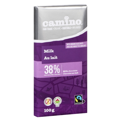 Camino Milk Chocolate - 38% Cacao 100g, 1 Each