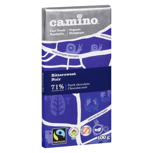 Camino Organic Bittersweet Dark Chocolate - 71% Cacao 100g, 1 Each