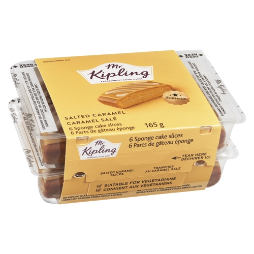 Mr Kipling - Sponge Cake Slices - Salted Caramel 6's 165g, 1 Each