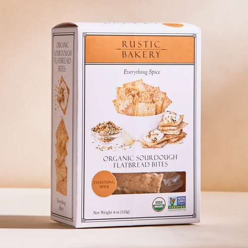 Rustic Bakery - Organic Sourdough Flatbread Bites - Everything Spice 112g, 1 Each