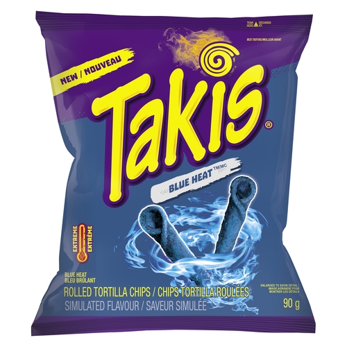 Takis - Rolled Tortilla Chips - Blue Heat Extreme 80g, 1 Each
