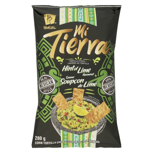 Barcel Mi Tierra Tortilla Strips - Corn Tortilla Chips - Hint of Lime Flavoured 280g, 1 Each