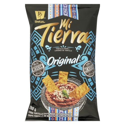 Barcel Mi Tierra Tortilla Strips - Corn Tortilla Chips - Made with Sea Salt - Original 280g, 1 Each
