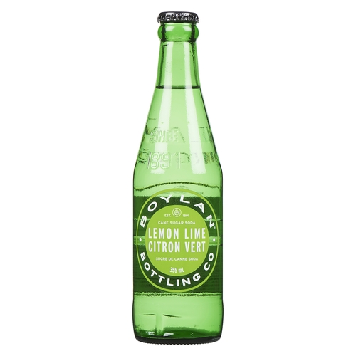 Boylan Bottling Co - Cane Sugar Soda - Lemon Lime 355ml, 1 Each