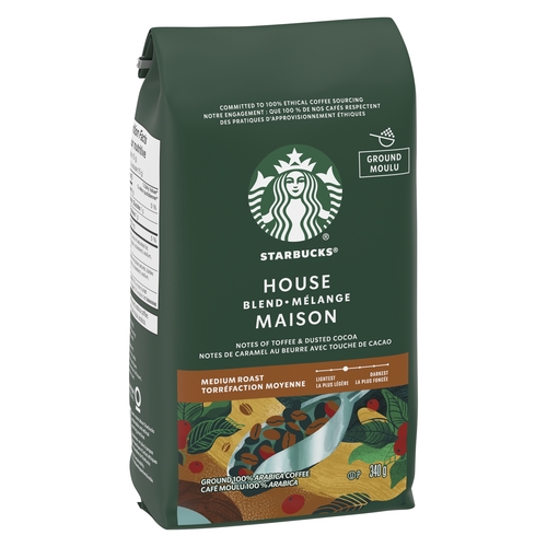 Starbucks - Ground Coffee - House Blend Medium Roast 340g, 1 Each