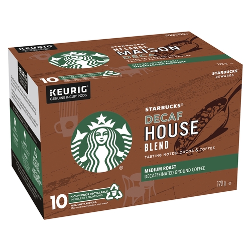 Starbucks - K-Cup Coffee - Decaf House Blend Medium Roast 10/19g, 1 Each