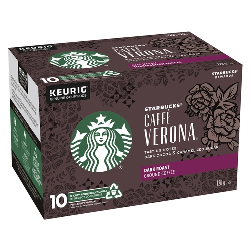 Starbucks - K-Cup Coffee - Caffe Verona Dark Roast 10/19g, 1 Each