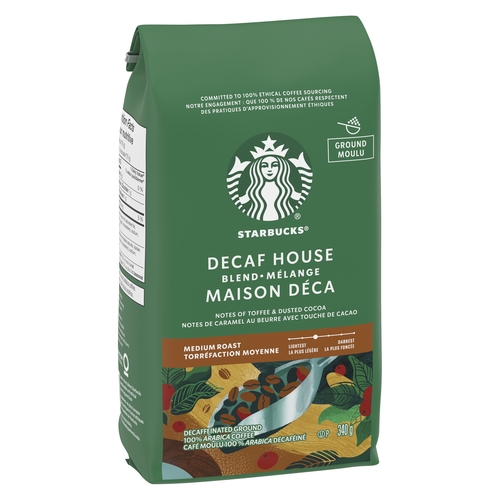 Starbucks - Ground Coffee - House Blend Medium Roast - Decaf 340g, 1 Each