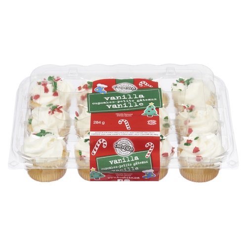 Two-Bite Original - Cupcakes - Vanilla Christmas 12's 300g, 1 Each
