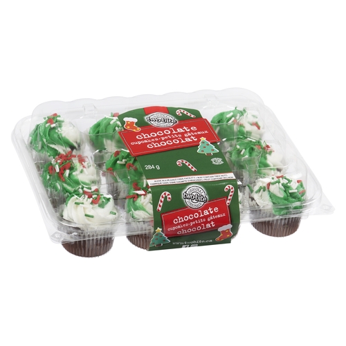 Two-Bite Original - Cupcakes - Chocolate Christmas 12's 300g, 1 Each