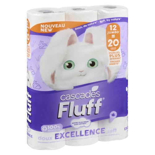 Cascades - Fluff Bathroom Tissue Excellence Soft 2 Ply 12pk, 1 Each